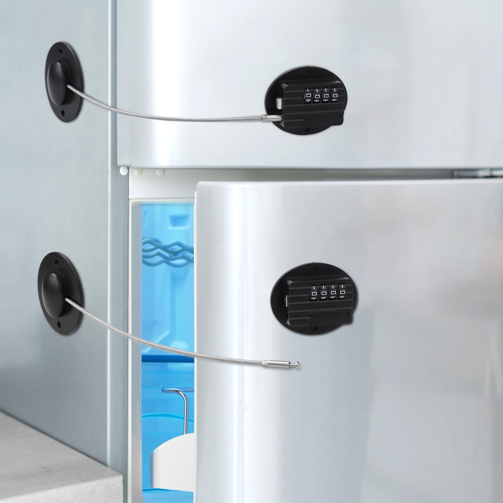 2 Pcs Securite Fenetre Enfant, Serrures à Combinaison, Verrou de Réfrigérateur avec Code Serrure Frigo Forte Forte Adhésif Serrure Frigo, Cadenas Frigo pour Bloque Porte Placard Armoire Tiroir Laveuse