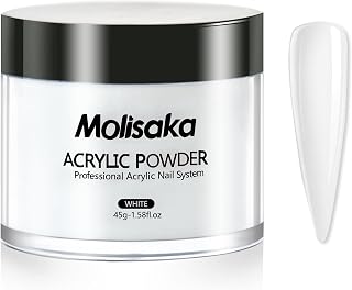 White Acrylic Powder - Professional Nail Powder for Extension French Nail Art - 1.58oz