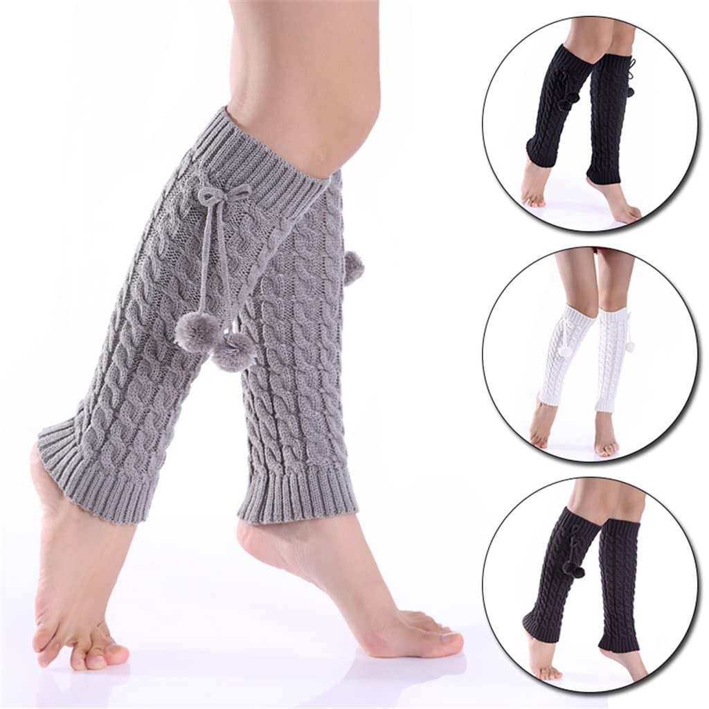 Zimowe dzianinowe skarpety damskie ocieplacze na nogi solidne skarpety do kolan legginsy wysokie elastyczne ocieplacze na nogi (kolor: A, rozmiar: 42 cm) (D 42 cm)