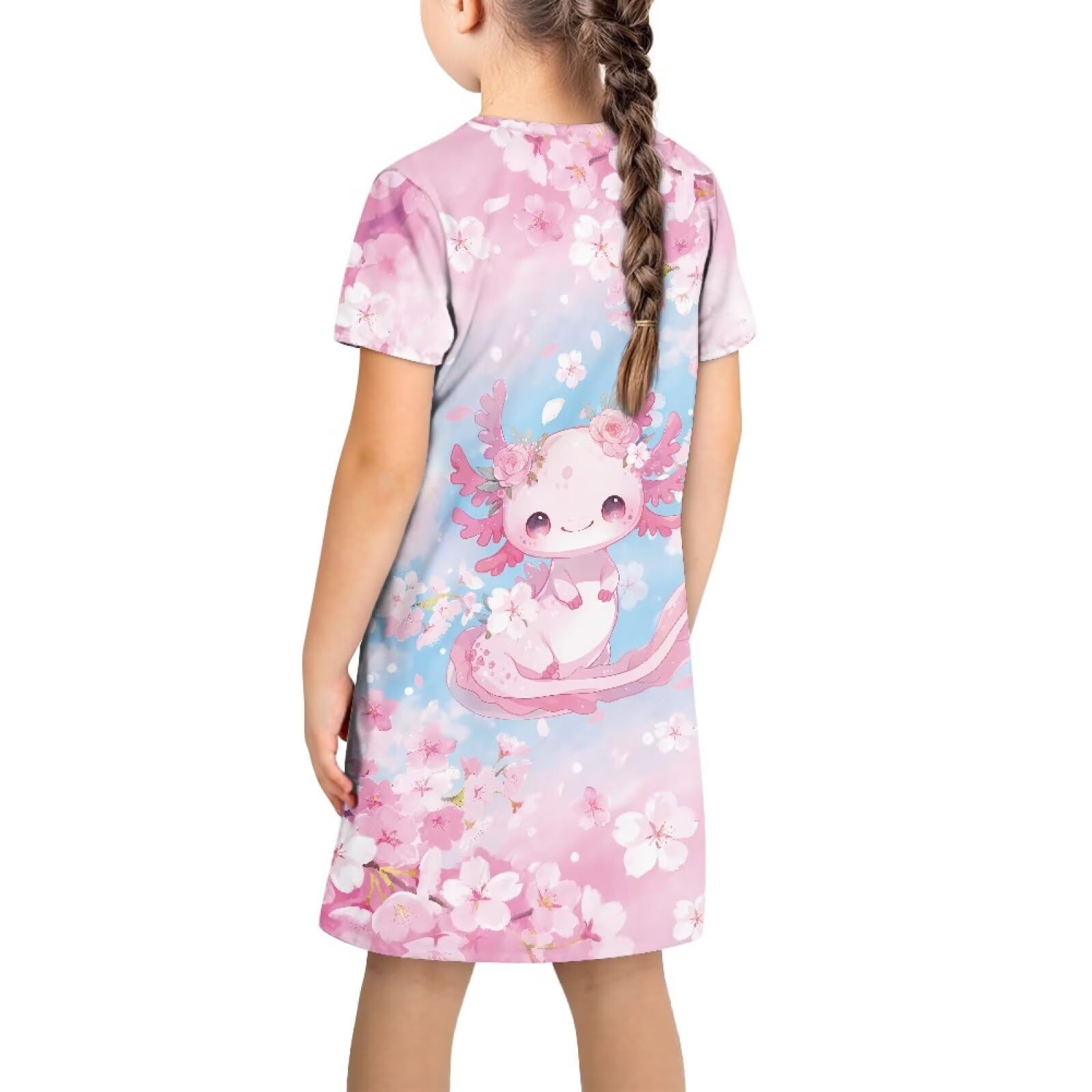 Camisón de manga corta para niñas de 3 a 14 años, cómodo para dormir