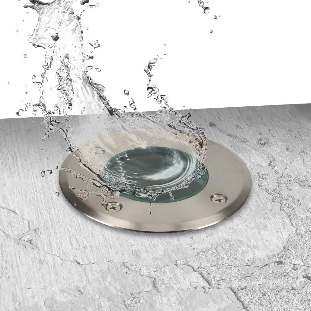 Spots encastrables X6 - Extérieur - Couvercle inox - Pour Ampoule LED GU10 - Etanche IP67 - Spot terrasse - Éclairage jardin