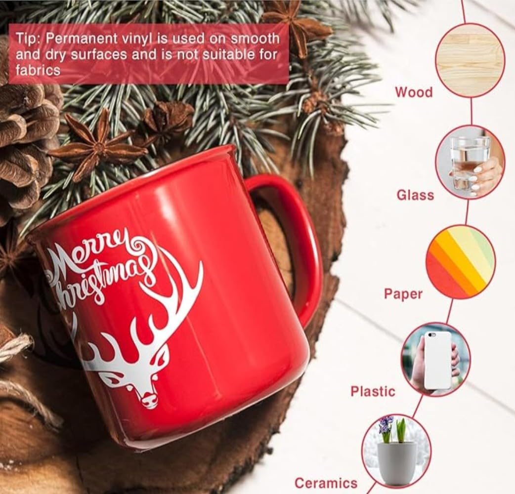 Vinile Adesivo Per Plotter - 20 Fogli 30.5x20cm, Multicolore, Per Decorazioni Fai Da Te - Foto 9