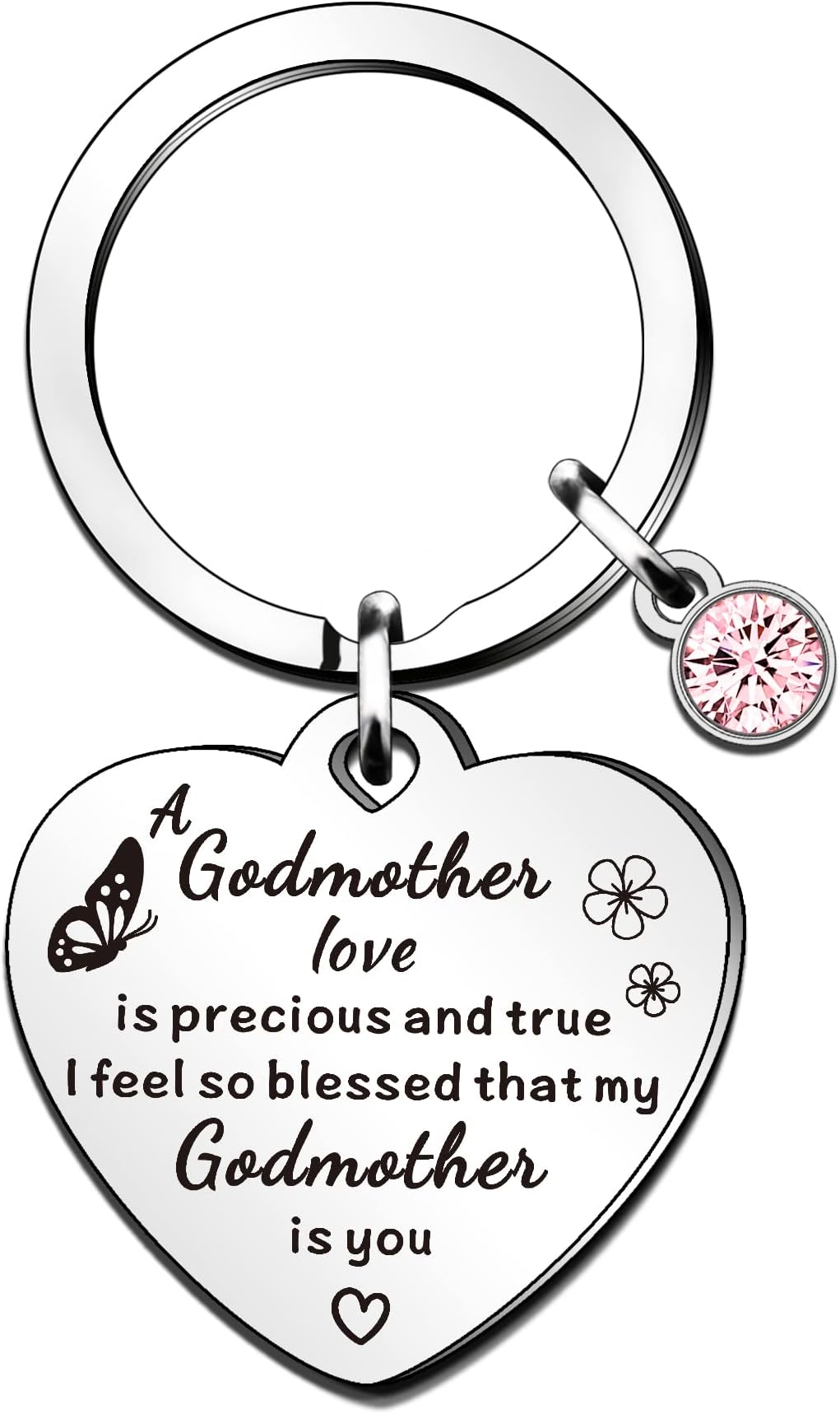 QMVMV Godmother Gifts from Godson Goddaughter Best Godmother Ever Keyring Birthday Christmas Thanksgiving Mother's Day Gifts for Godmother