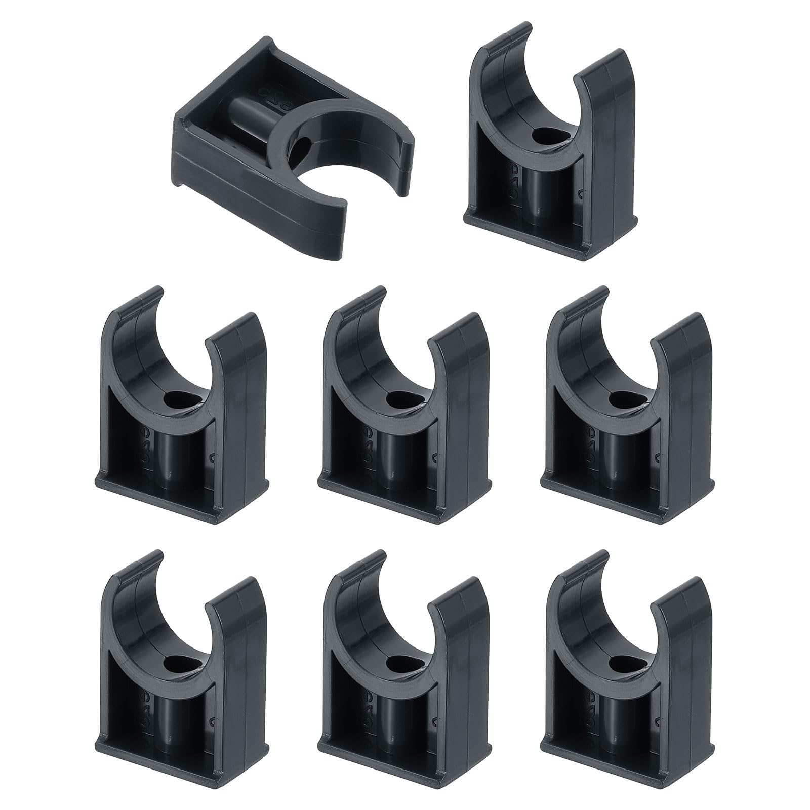 Unifizz 8Pcs PVC Water Pipe Clamps Clips U-Shaped Tubing Hose Buckles Irrigation Tube Holder for 25mm OD for TV Trays Tubing Hose Hanger Support Tubing Black