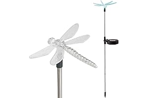Dragonfly LED Garden Lights Outdoor, 1-Pack Waterproof Solar Stake Lights with Vivid...