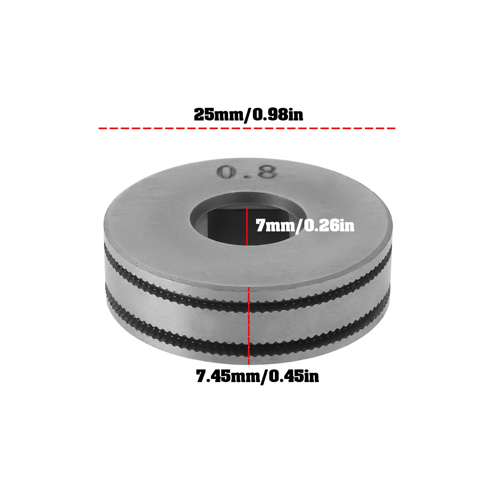 SG Store 2pcs 0.8/1.0mm Wire Feed Drive Rollers Roll Wheels Knurled Groove 25mm Compatible with MIG Welder - Image 4