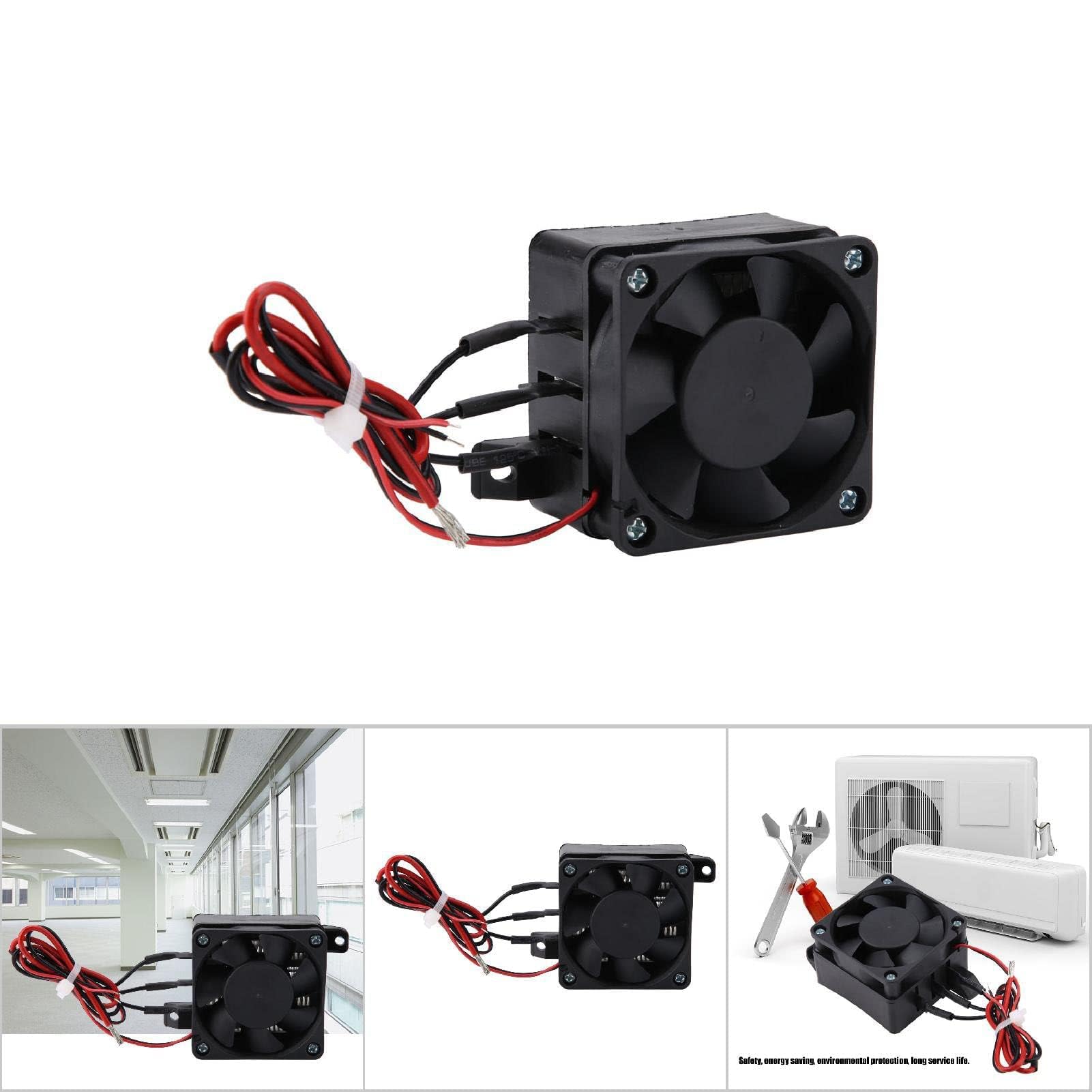 Lufterhitzer 12V/24V, 300W/400W, Keramik Heizlüfter mit Konstanter Temperatur, Aluminium-Kunststoff, 90x61x40mm, Energiesparend für Auto und Kleine Räume