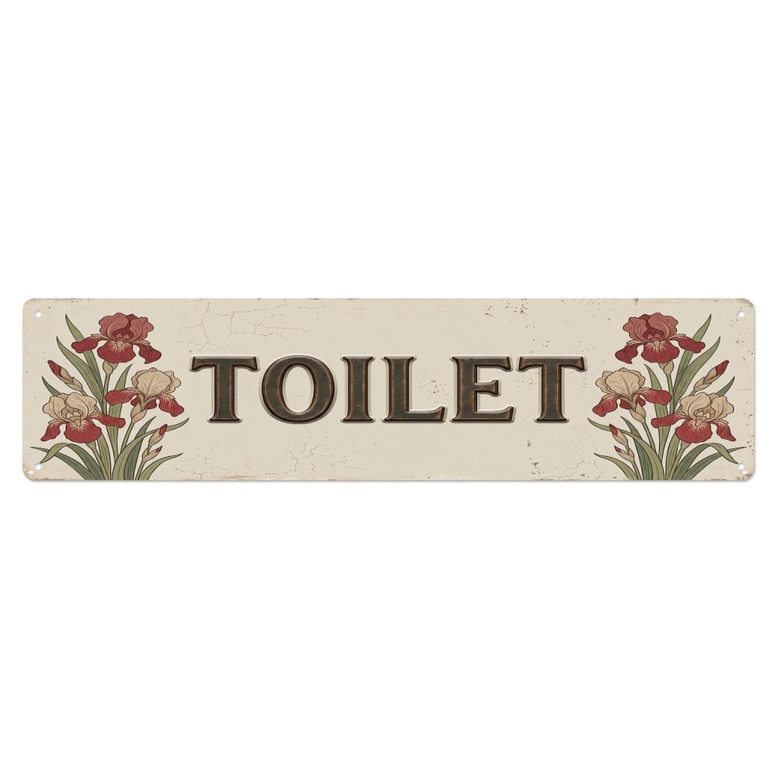 Cmhok Vintage Style Toilet Signage Iris Vintage Metal Tin Sign Wall Decor For Cafe, Club, Garden Metal Poster 4X16inch