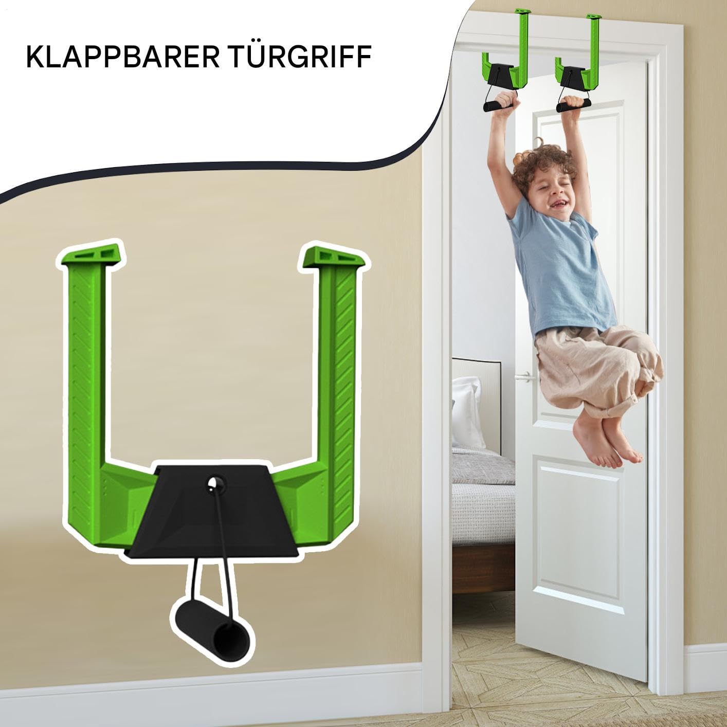 Tirare le aste delle porte in alto – trazioni per la porta di casa | Dispositivo comodo e leggero | Allenamento orizzontale per bambini | No Bohr Anti Slip – Telaio portatile in ufficio interno