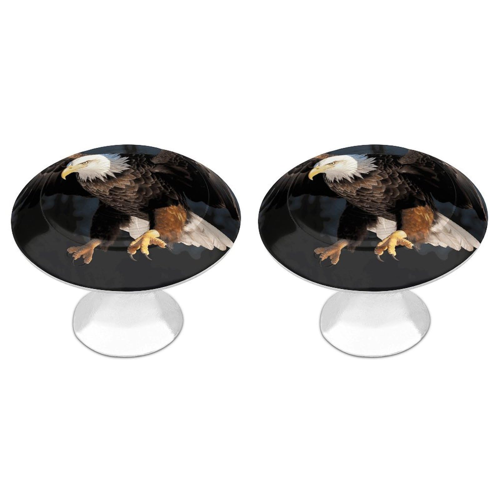 Fekiloot Style Bald Eagle Cabinet Knobs Simple Drawer Handles Aluminum Alloy Kitchen Pulls Round Cabinet Door Knobs With Screw Door Hardware For Dresser Cabinets 2 Pack
