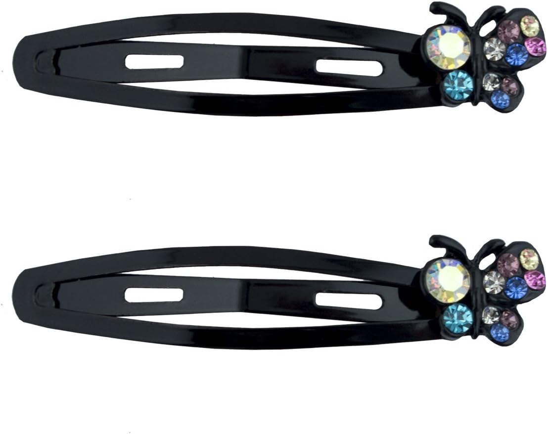 HAND Stylish Crystal Bow Tie Hair Clips Barrettes - Pack of 3 Pairs
