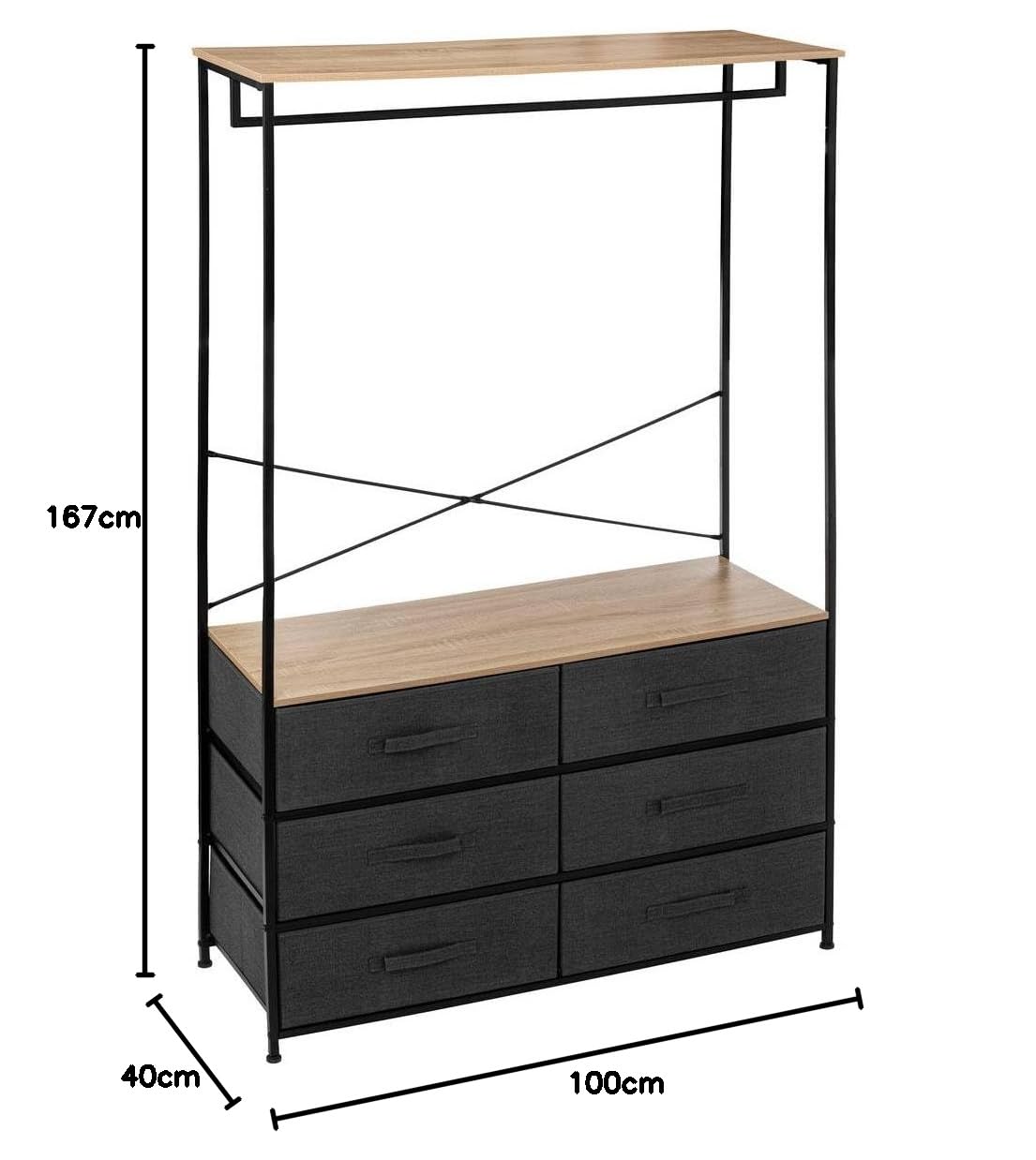 5five - cabina armadio tissa a 6 cassetti
