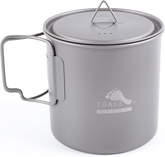 TOAKS 650ml Titanium Pot Backpacking Camping Pot Ultralight Camping Cookware Amazon.co.uk