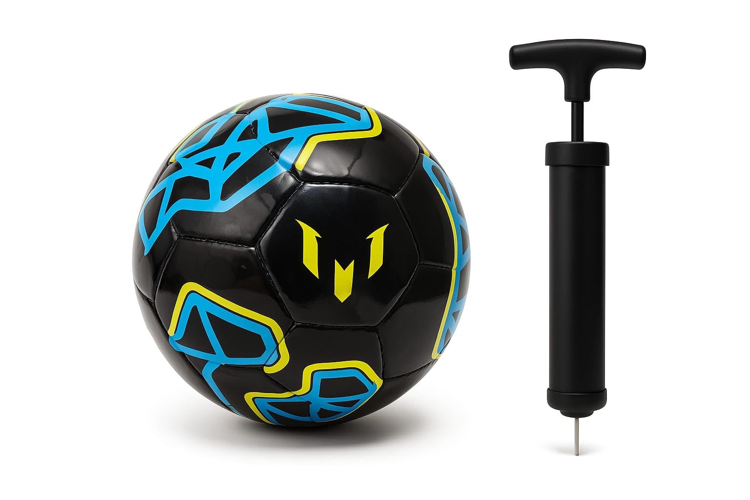 Premium Size 5 Football with Air Pump Durable PU Leather Soccer Ball for Kids & Adults Training, Practice & Outdoor Sports Ball (Black & Blue)-image-22
