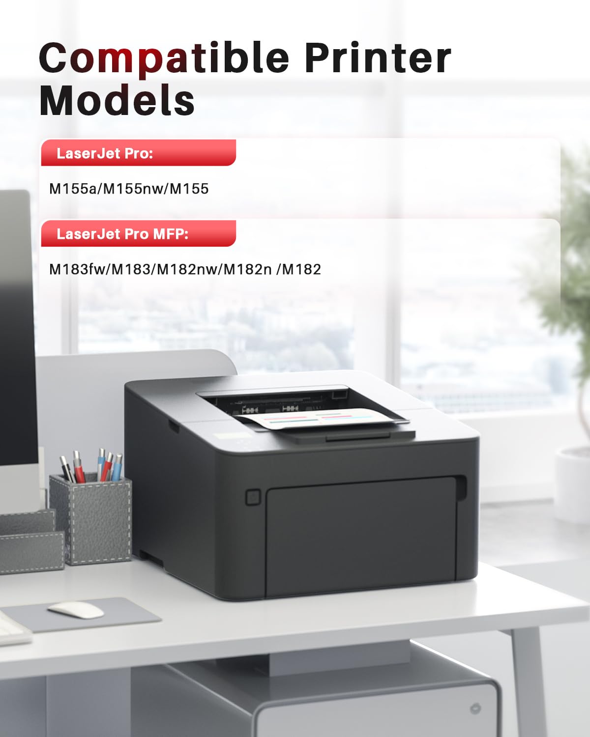 Halloya 216A Toner compatibile con HP 216A W2410A W2411A W2412A W2413A per HP Color Laserjet Pro MFP M183fw Toner M182n M183fdw M182 M182nw M155 (con chip, confezione da 4)