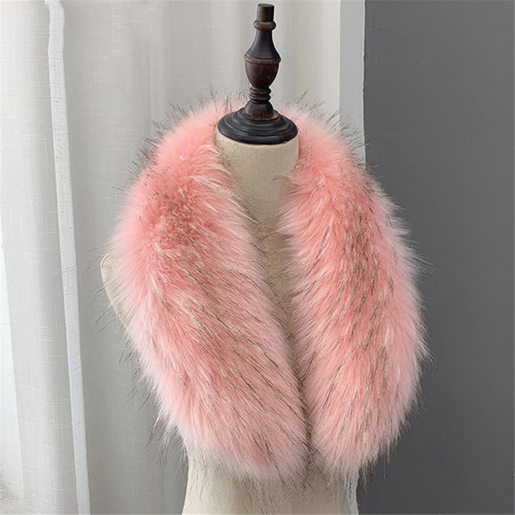 Jegsnoe Cuello De Piel Sintética para Mujeres Y Hombres, Bufanda De Piel Esponjosa De 90Cm, Chaquetas De Otoño E Invierno, Abrigo con Cuello con Capucha, Decoración De Piel Cálida