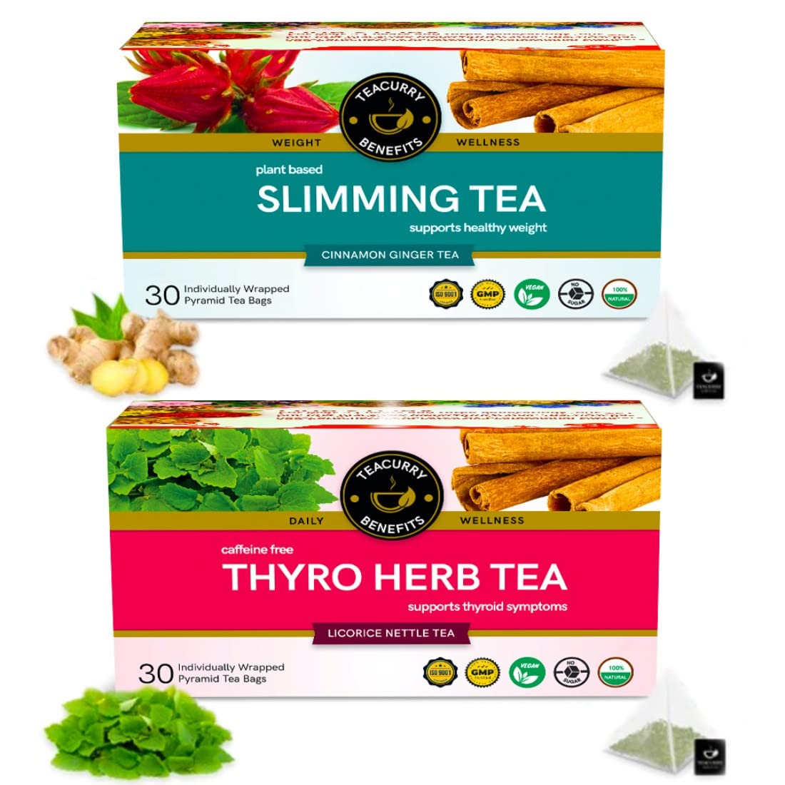 TEACURRY Thyroid Slimming Tea Combo (2 Month Pack, 60x2 Tea Bags) - Helps with Thyroid Hormones (TSH, T3, T4) & Weight Loss (B0BNF4Z337) Amazon Price History, Amazon Price Tracker