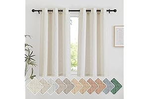 NICETOWN Short Linen Curtains for Kitchen, Perfect Privacy Balance