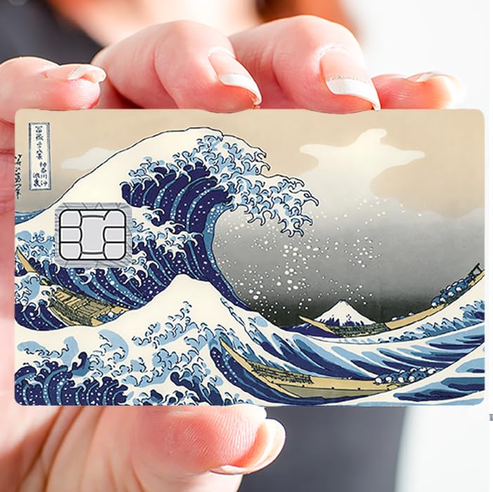 Sticker Carte Bancaire La Grande Vague De Kanagawa - Adhésif Ultra Fin, Compatible Sans Contact - Impression Haute Résolution, Made In France