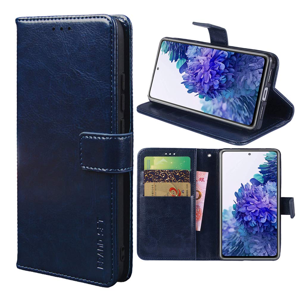 TIANCI Custodia OPPO A74 4G/OPPO F19 Cover, Custodia Portafoglio in Pelle Sintetica con TPU Antiurto, Supporto Stand, Slot per Schede e Protezione Custodia per OPPO A74 4G/OPPO F19, Blu scuro