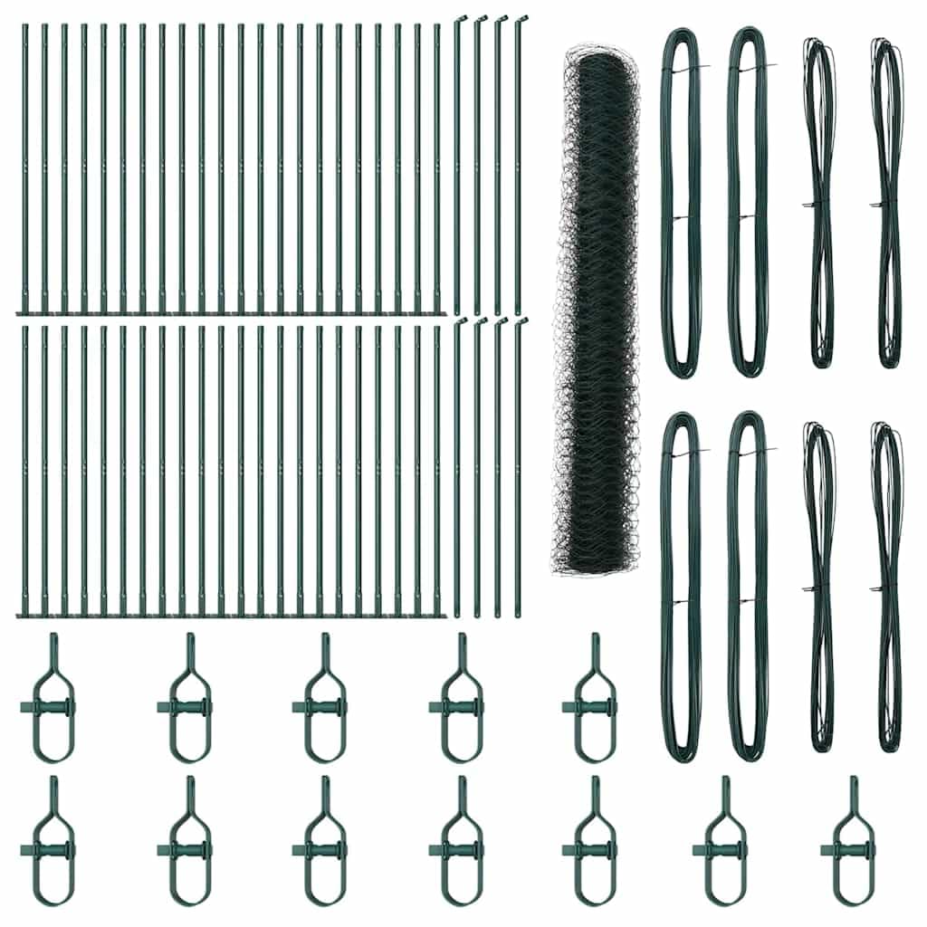 Heavy Duty Fence Post Green 100 x 1.2m Steel PVC for Garden and Terrace Security Corrosion Resistant Outdoor Boundary