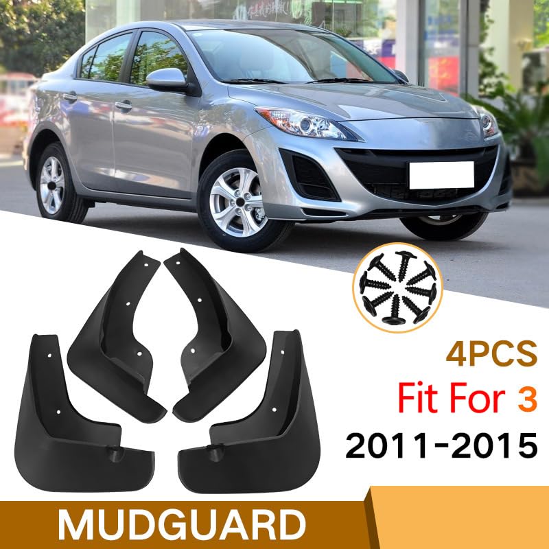 4-Piece Mud Flap Set For Mazda 6 Sedan (2008-2019) - Splash Guards & Hardware Included