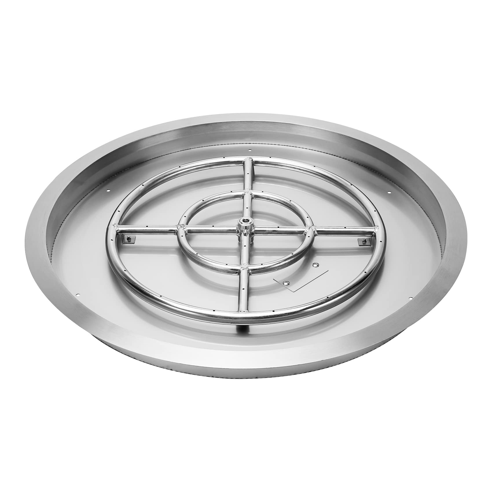 Stanbroil Round Propane & Gas Fire Pit Pan with Burner Ring for DIY, 31-Inch Stainless Steel Drop-in Firepit Insert, 296K BTU