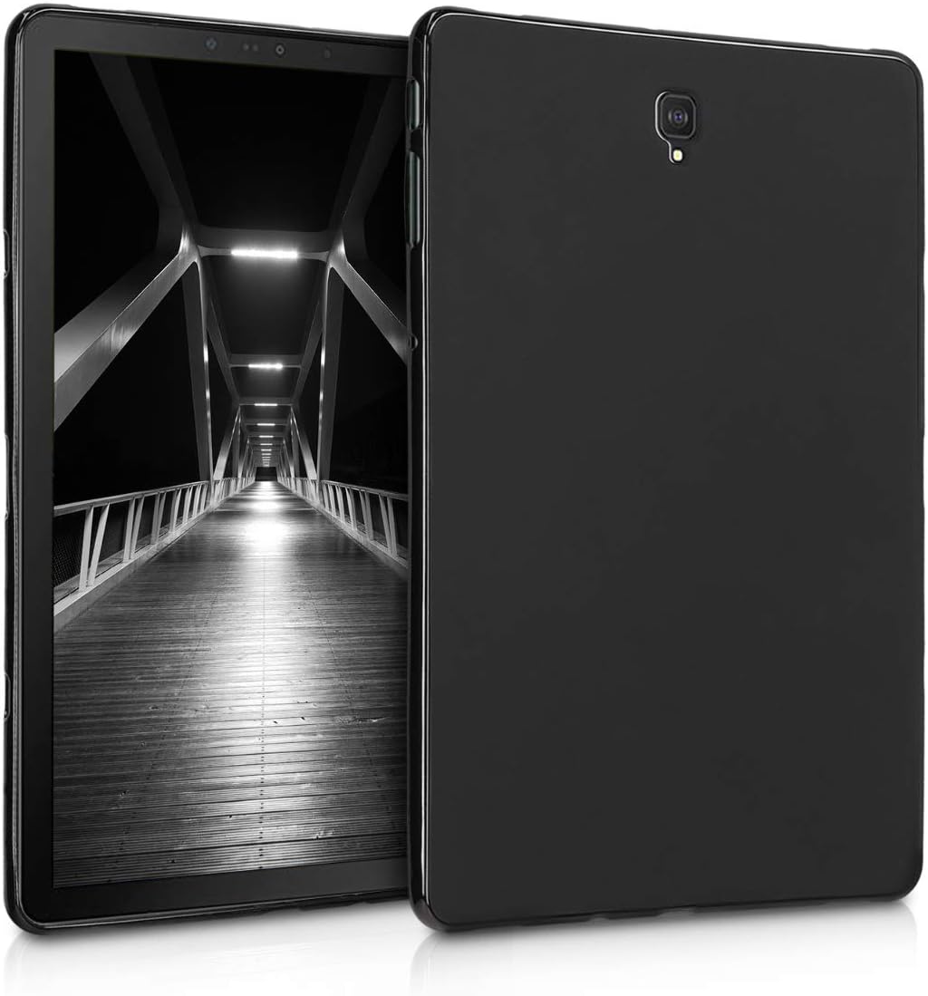 kwmobile TPU Silicone Case Compatible with Samsung Galaxy Tab S4 10.5 - Case Soft Flexible Shock Absorbent Cover - Black Matte