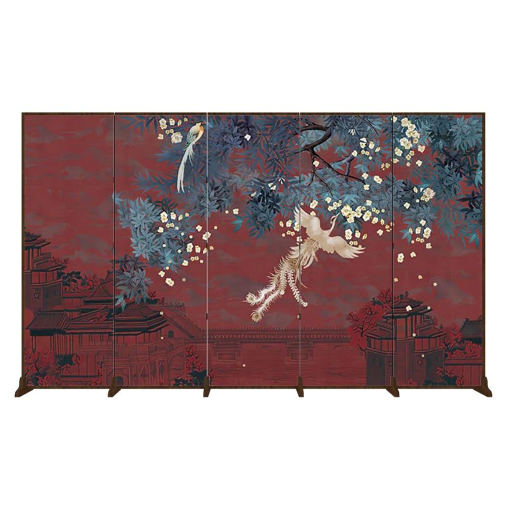 Privacy Screen Chinese Screen Partition Living Room Folding Movable Office Decorative Background Wall Solid Wood Room Divider