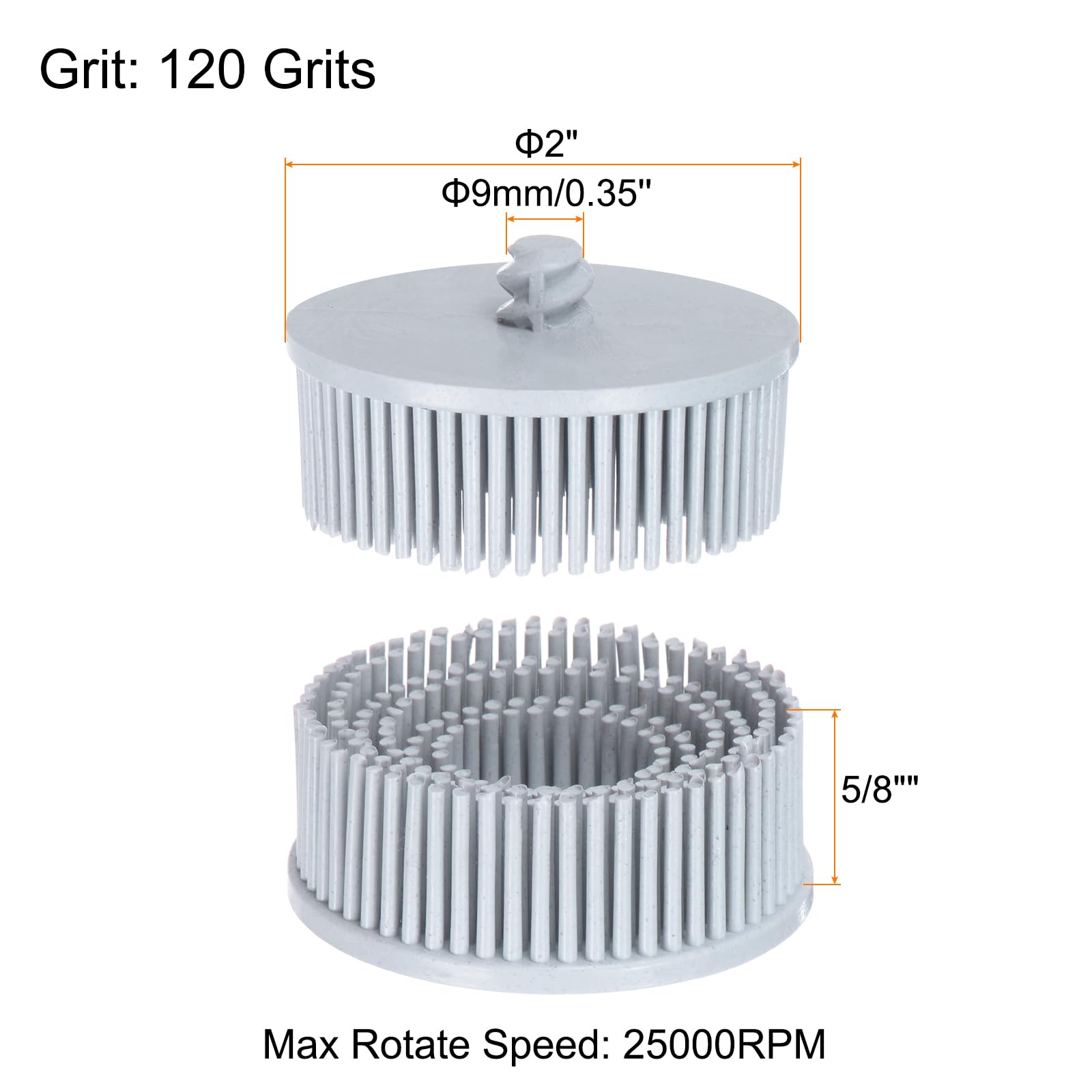 QUARKZMAN 2pcs Disque À Poils 2" 120 Grit Brosse Abrasive Ébavurage Disque Brosse Électrique Avec Disque Abrasif À Changement Rapide Lock Pour Enlèvement De Revêtement Pour Metal, Blanc
