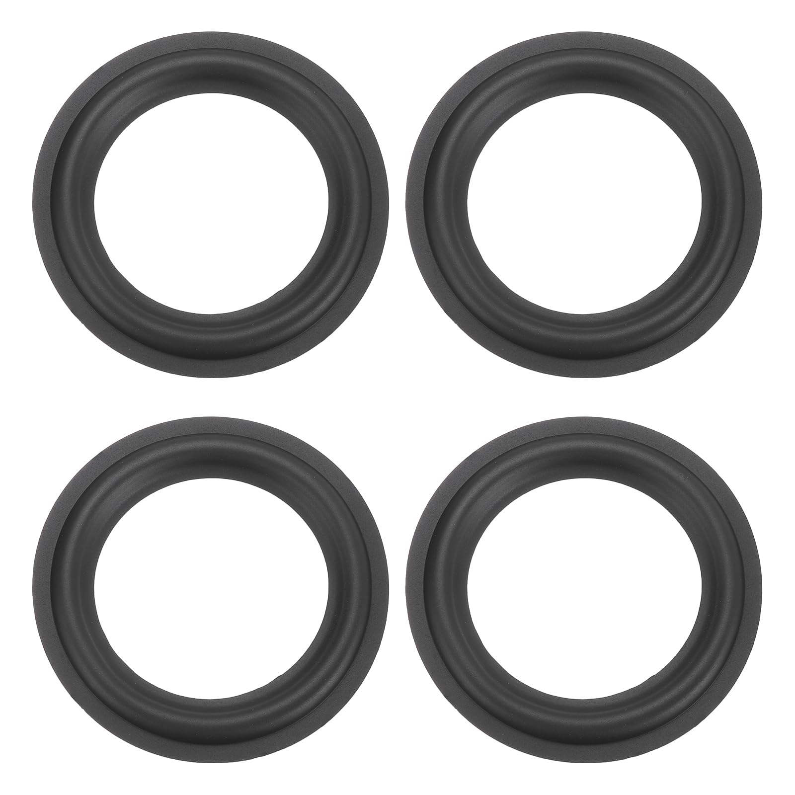 QUARKZMAN 4 Pezzi Anelli Di Gomma Per Altoparlante Da 4.5 Pollici 117x75mm (IDxOD) Anelli Per Subwoofer Forati Pezzi Di Ricambio Per Riparazione Altoparlanti O DIY, Nero