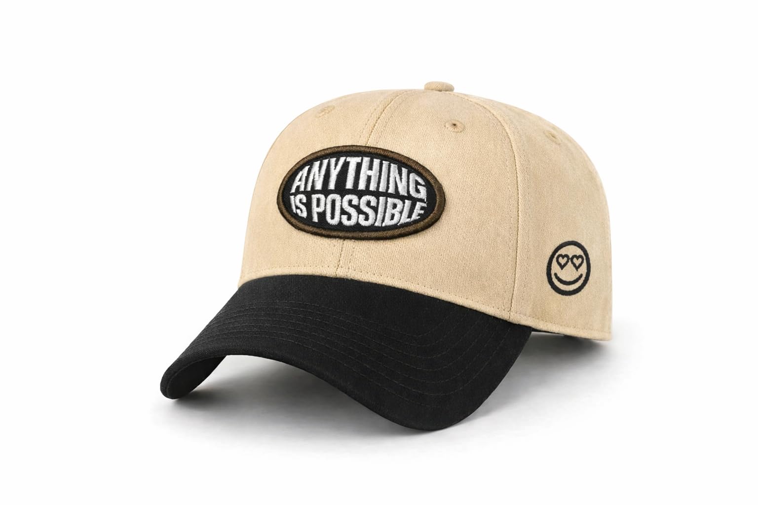 Droop Baseball Cap for Men & Women | Cotton Twill Adjustable Snapback Hat BlackUV Beige