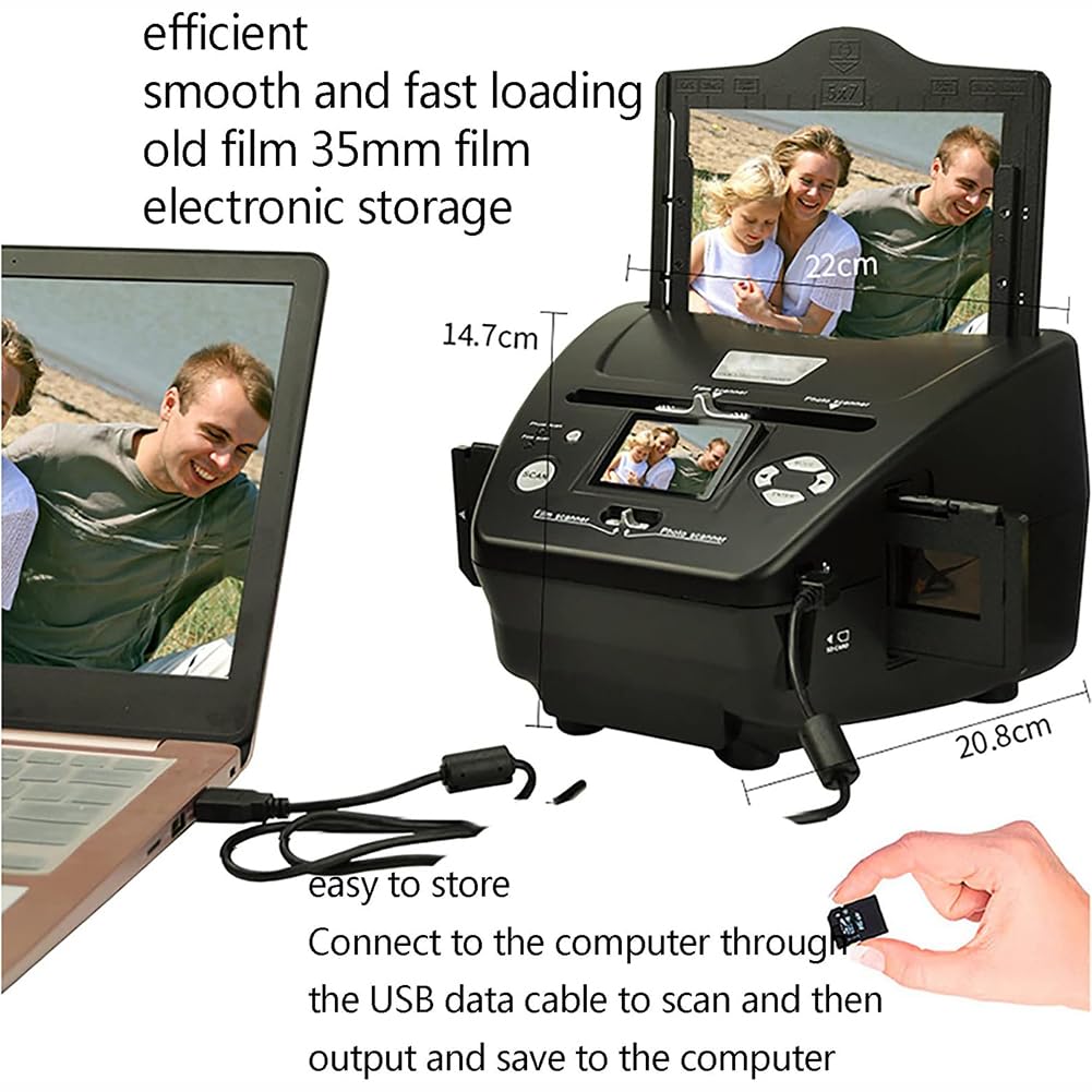 KK-GAL Film and Slide Scanner, Professional 35Mm Film Scanner, Converts 35Mm/135 Slides & Negatives to Digital JPG Photos, 16MP Photo Slide & Negative Scanner with LCD Screen, Film Scanning Equipment