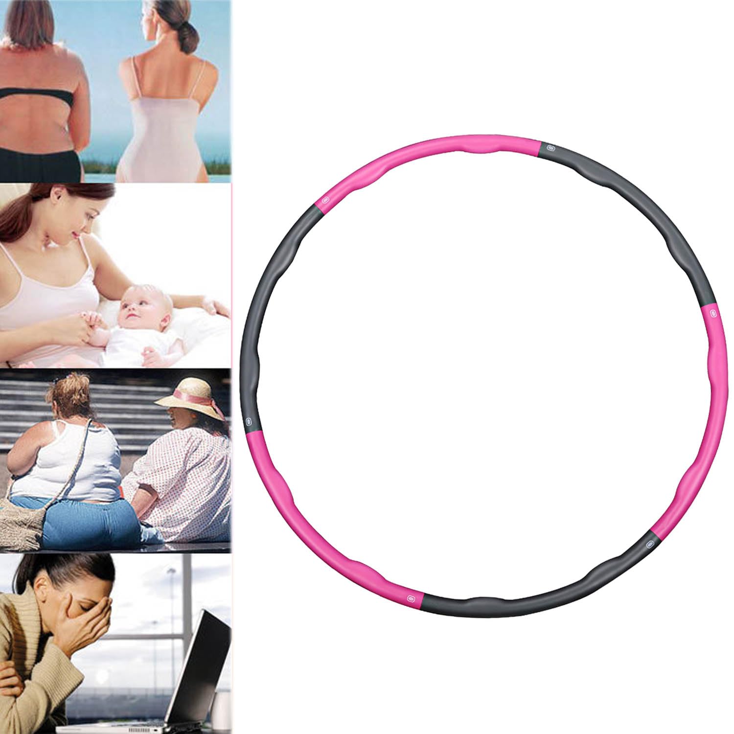 1,8 Kg Hula Hoop Reifen Mit Wellendesign – 6-teilig, 100 Cm, Effektiv Für Bauchtraining 1,8 Kg Hula Hoop Reifen Mit Wellendesign – 6-teilig, 100 Cm, Effektiv Für Bauchtraining