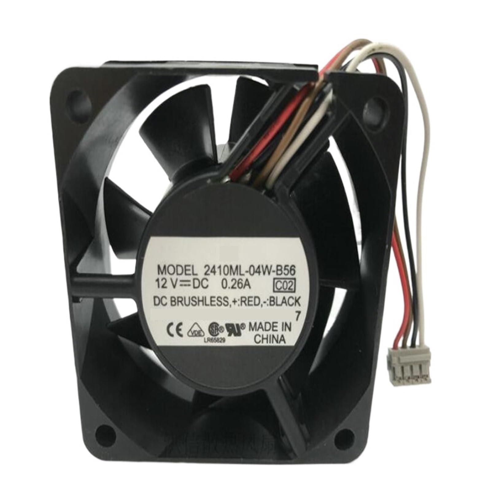 VDOQTLJT 6025 DC12V 0.26A 60 * 60 * 25MM 2410ML-04W-B56 4 Wire Fan