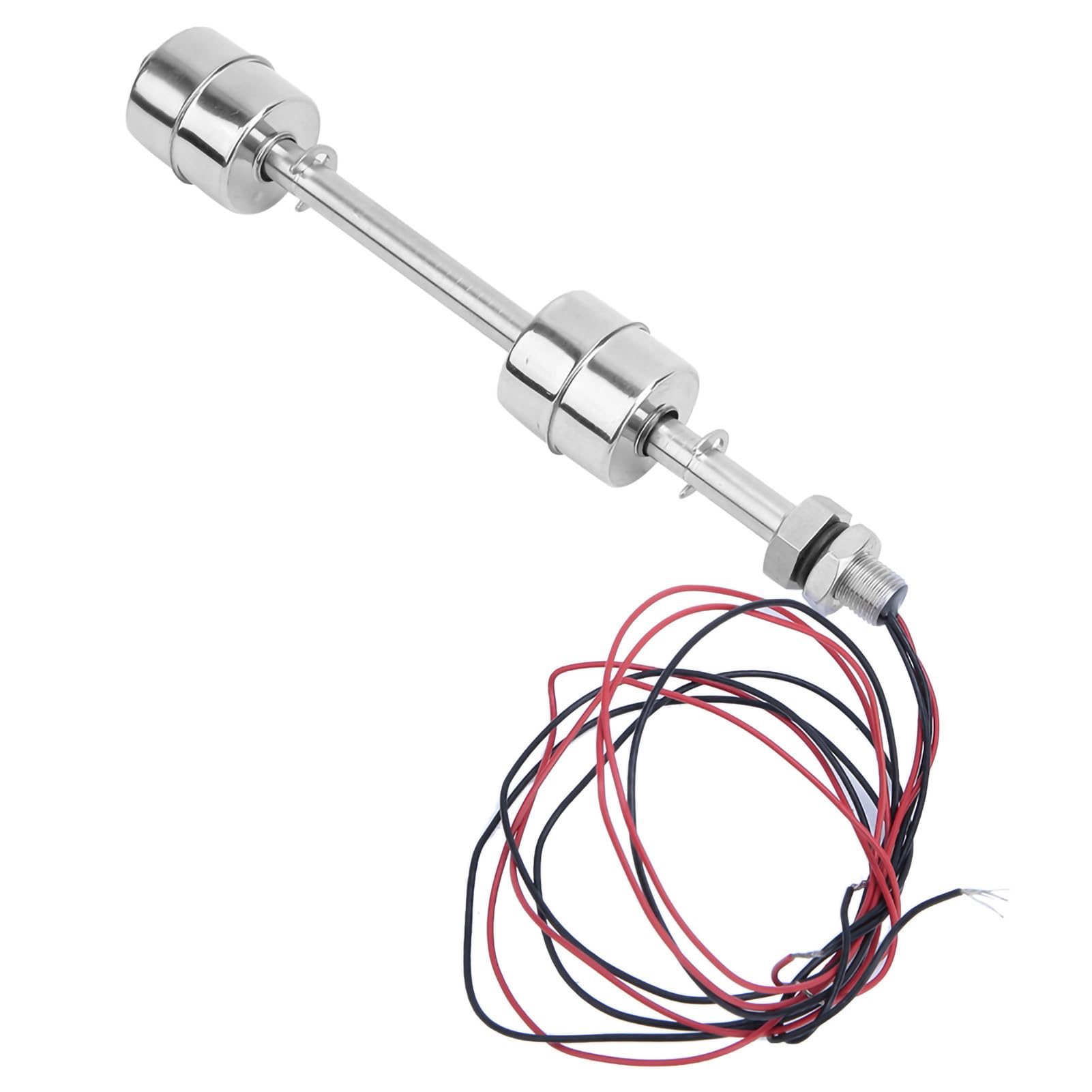Stainless Steel Double Ball Float Switch Water Level Controller Sensor DC 0~110V 304 Stainless Steel 100mm, for Tank Pool, with Reed Switch (Floating body 150mm)