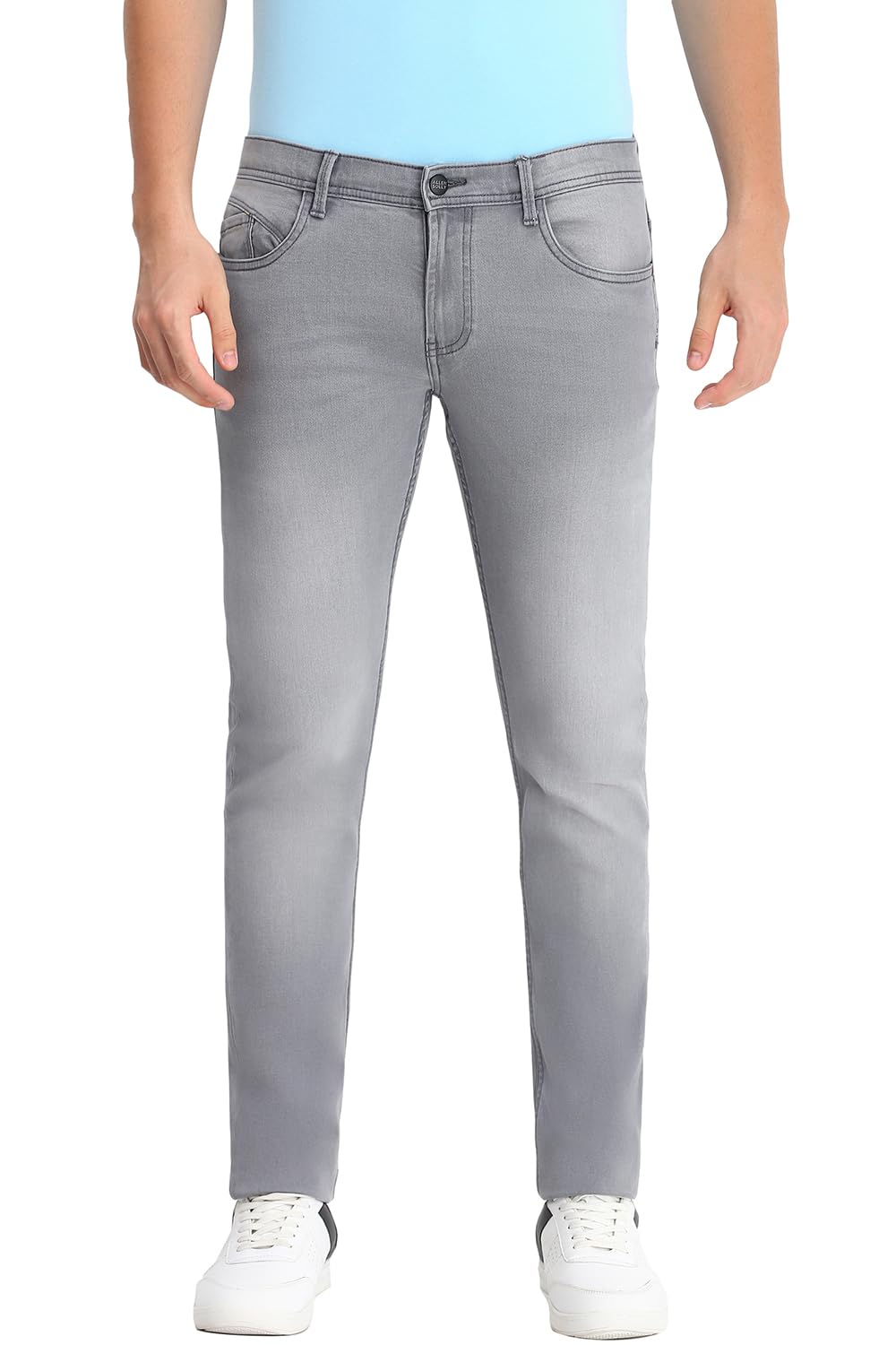 Men Mid Rise Skinny Fit Mid Wash Jeans-image-12