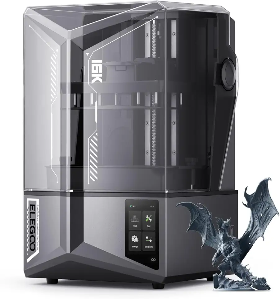 Impressora 3D de resina ELEGOO Saturn 4 Ultra 16K, Aquecimento de tanque inteligente, Impressão de alta velocidade de 150 mm/h, Tamanho de impressão grande de 8,33 × 4,66 × 8,66 polegadas