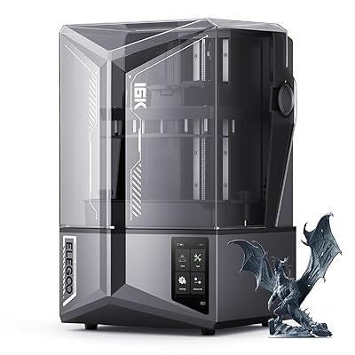 ELEGOO Saturn 4 Ultra 16K Resin 3D Printer with 10" 16K Mono LCD and Flip-up Lid, Smart Tank Heating at 30 °C, 150mm/h High Speed Printing, Large Printing Size of 8.33x4.66x8.66 Inches