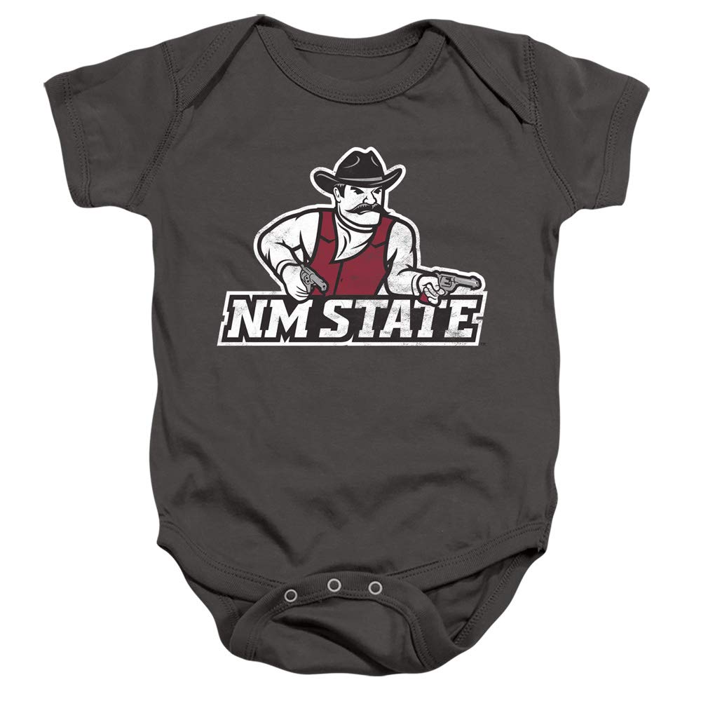 New Mexico State University Official Distressed Primary Unisex Infant Snap Suit for Baby,Charcoal, 18 Months