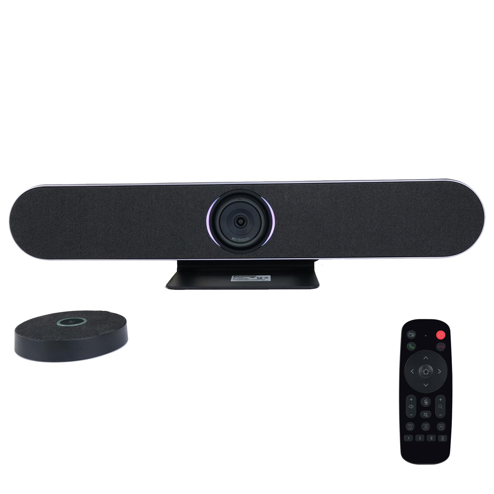 Retekess TC201 Videoconferenza con Microfono, Webcam conferenza PTZ 4K, Array di 4 Microfoni, Tech di Elaborazione 3A, Ai Tracciamento Degli Altoparlanti, per Sala Riunioni da 6-12 Persone