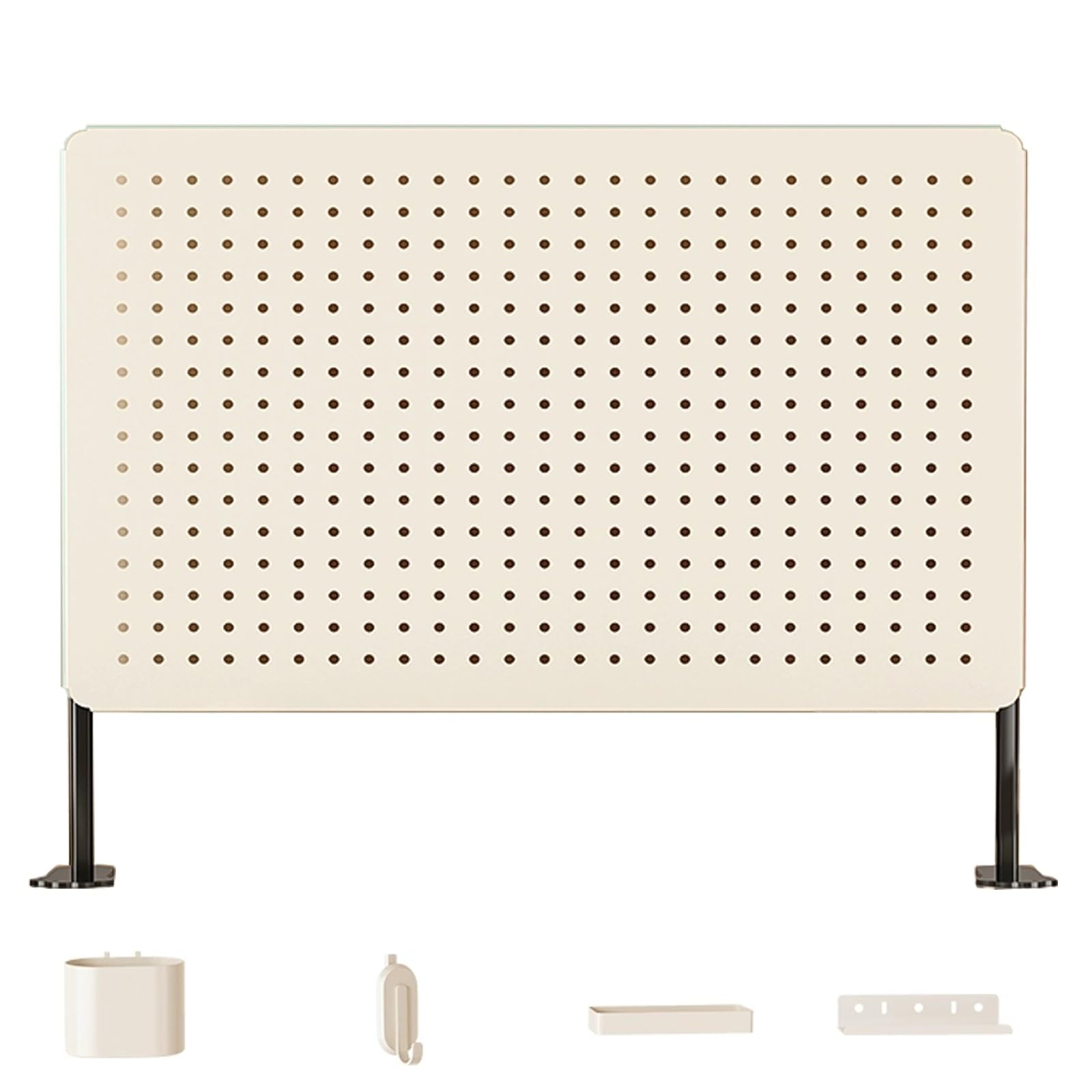 Pannello Forato in Metallo, Organizer Modulare per Pannelli Forati da Cucina, Acciaio al Carbonio Resistente, Soluzione di Archiviazione per Casa e Ufficio(White,40x40cm/16x16in)