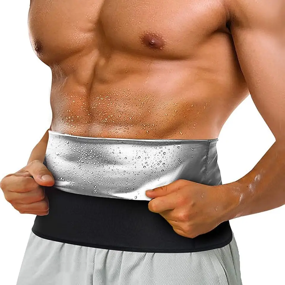 Modelador de cintura para homens – faixa masculina modelador de suor faixa inferior gordura da barriga sauna cinto emagrecedor terno treino