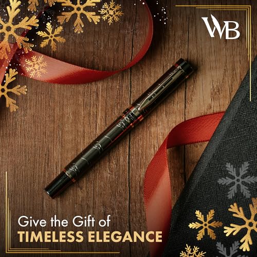 Image of Wordsworth & Black Primori Fountain Pen Set for Writing, Extra Fine Nib | Gunmetal Gold, Gift for Men Women, Metal Body, 18K German Iridium, Calligraphy, Converter + 24 Ink Cartridges, Refillable