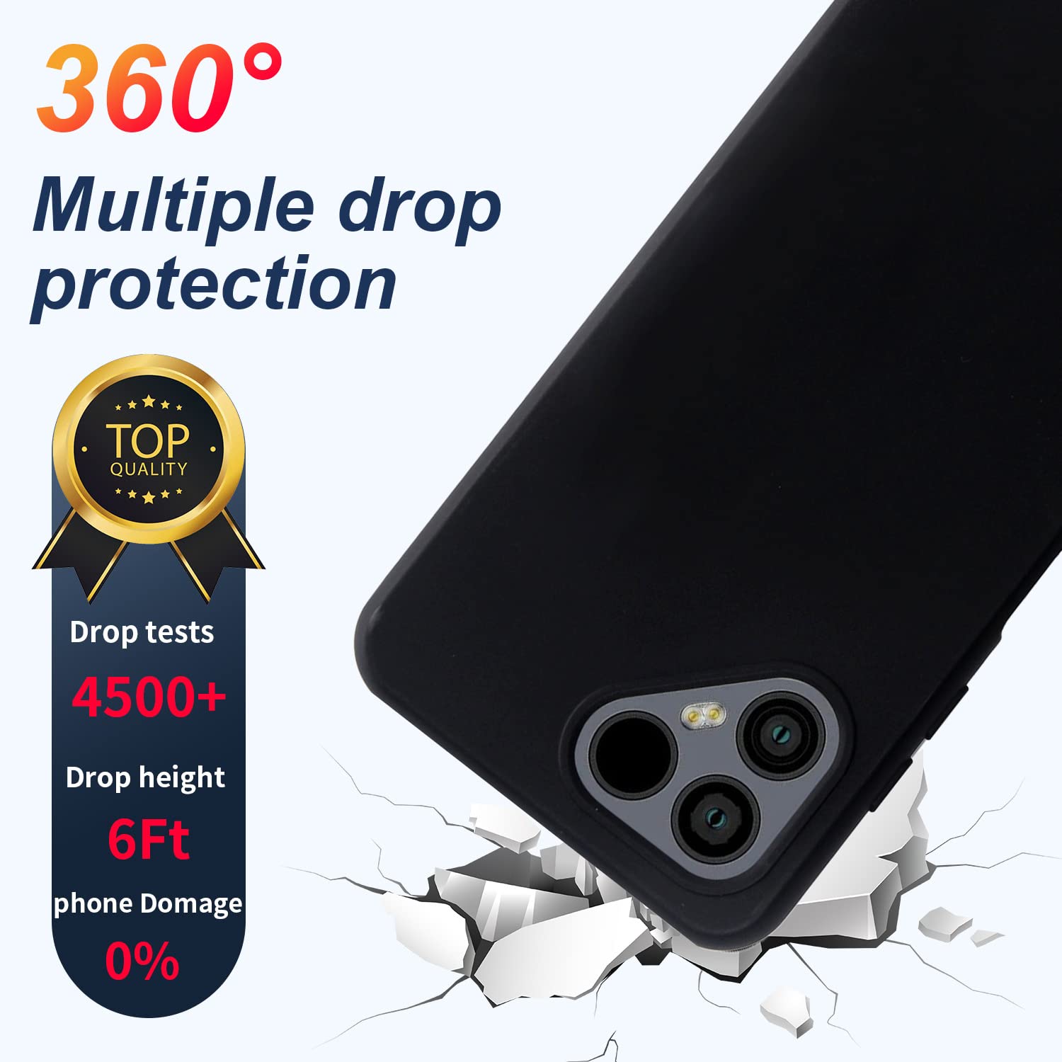 Cover Silicone Blu Per Fairphone 4 + 3 Pellicole Vetro Temperato Protezione Totale