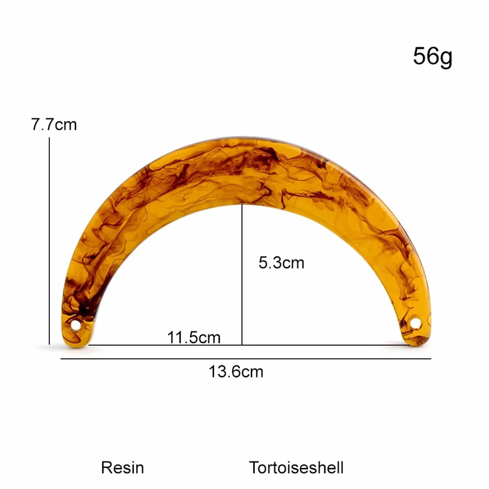 4 manici rotondi in acrilico per borse fai da te, in paglia intrecciata, per borse da spiaggia, cornici di ricambio per borse fai da te (13,6 cm, misto ambra, FLA)