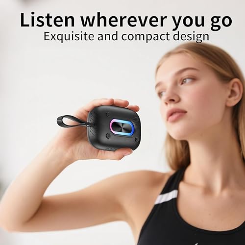 Miniatura 7 de Altavoz Bluetooth impermeable para ducha, duradero y portátil con sonido claro, ideal para ducha, piscina, playa y kayak, BT 5.3 - Negro