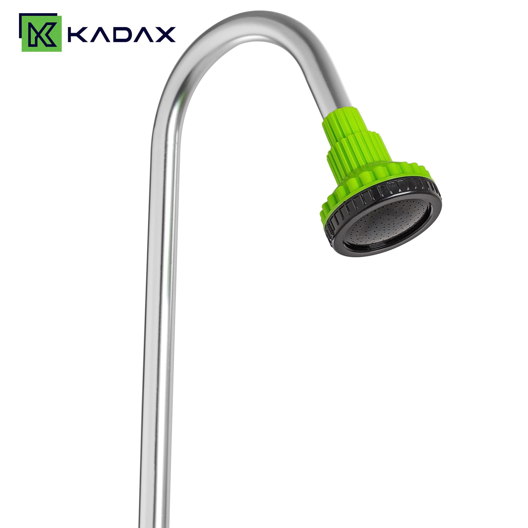 KADAX Douche de jardin réglable en hauteur 145-220 cm, douche extérieure avec raccord de 1/2 pouce pour tuyau d'arrosage de jardin, douche de camping en aluminium, douche au sol pour jardin et camping