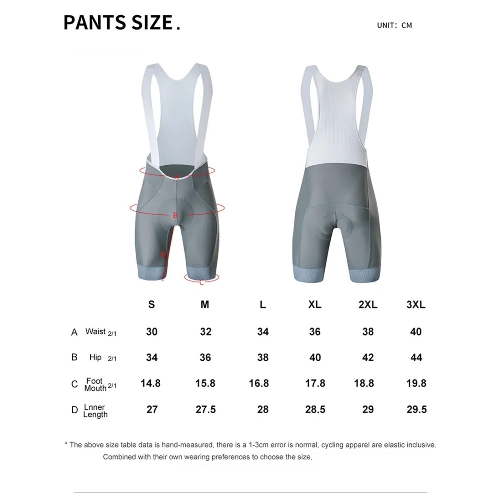 Pantaloncini da Ciclismo con Bretelle Elastiche da Uomo, con fondello in Silicone, Pantaloncini da Ciclismo Classici, Aderenti da Bici per Gli Uomini(Gray,XXL)