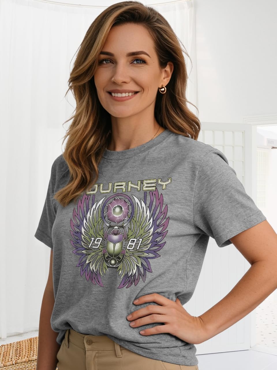 Journey T Shirts for Women Vintage Travel Shirt Funny Graphic Tees Short Sleeve Tops